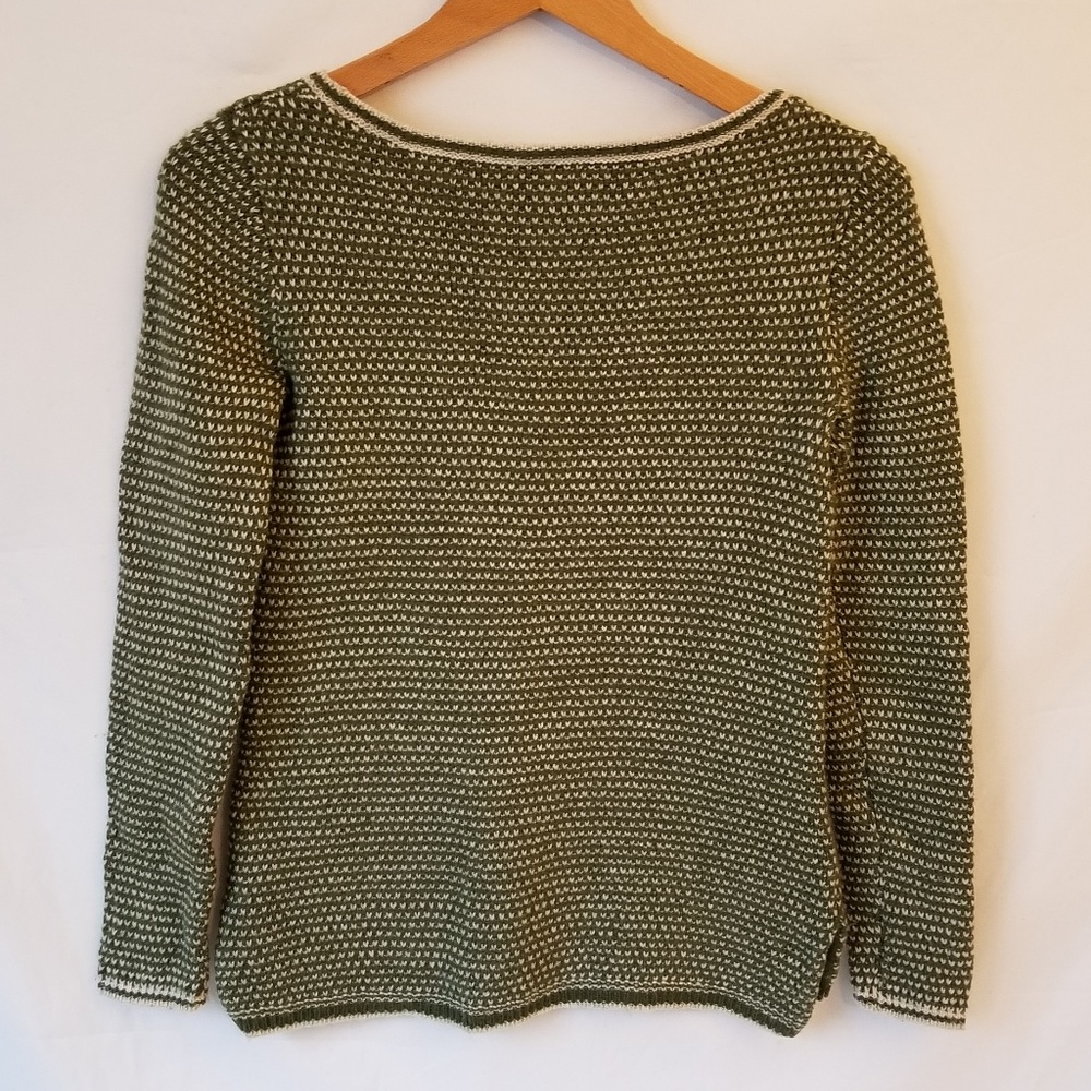 J Crew Green/White Wool Blend Sweater - XS - Picture 5 of 5